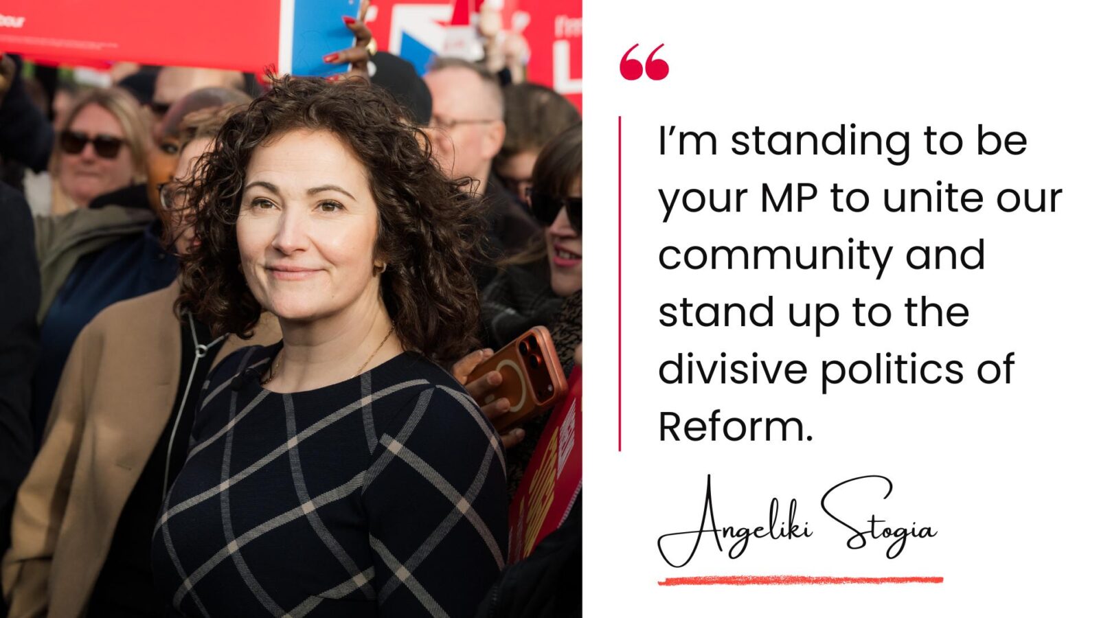 Angeliki Stogia at her campaign launch