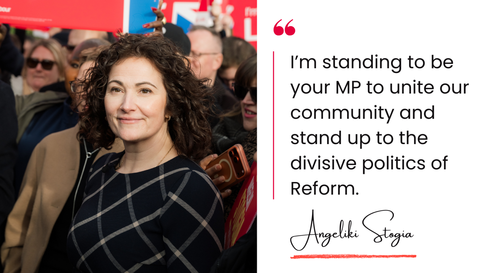 Angeliki Stogia at her campaign launch